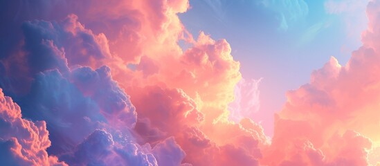 Wall Mural - Some Beautiful Clouds Paint a Stunning Gradient Sky