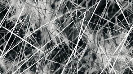 Poster -  a black and white photo of grass that looks like it has a lot of thin white lines on the top of it and bottom of the grass, and bottom of the picture is black and bottom of the image.