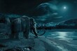 Prehistoric mammoth, an ancient giant of the ice age, symbolizing the wilderness and grandeur of prehistoric times, a majestic creature frozen in time