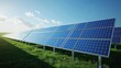 © Svfotoroom - A row of solar panels harmoniously resting upon a vibrant green field, bringing renewable energy to life.