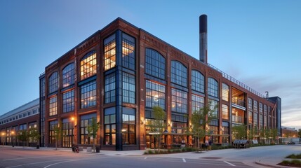 Canvas Print - Highlight the grit and charm of an industrial warehouse district