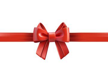 Aufkleber - Red ribbon with bow isolated on white background. Design trmplate. 3d vector illustration
