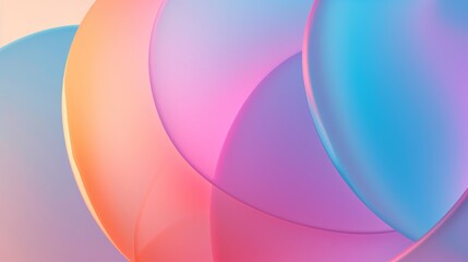 Wall Mural - soft pastel circles. abstract transparent gradient background.