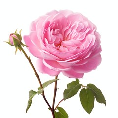 a rosa damascena, studio light , isolated on white background