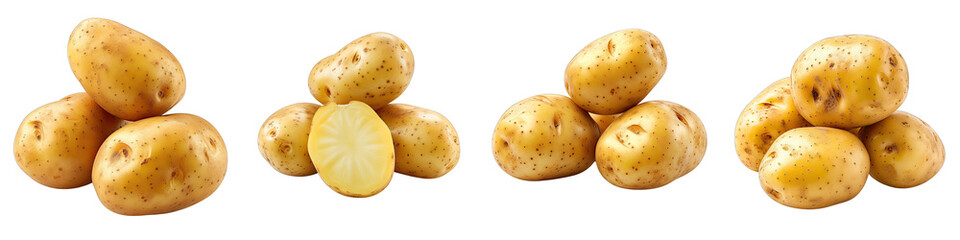 Sticker - potatoes Hyperrealistic Highly Detailed Isolated On Transparent Background Png File