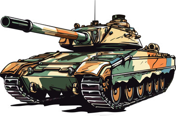 tank vector illustration isolated on transparent background. 
