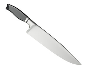 Poster - Chefs knife, cooks knife. 3D rendering isolated on transparent background