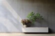 Wall-mounted air conditioner with plants, for cooling and adjusting room temperature, copyspace