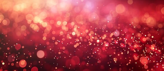 Poster - Sparkling pattern background with vibrant lights in a red blur.