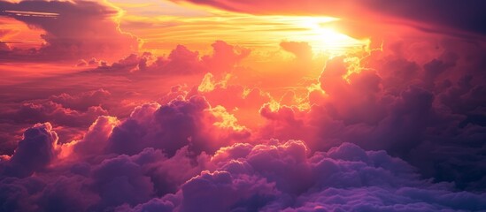 Wall Mural - the majestic sunset unveils breathtaking scenes of the enchanting clouds and mesmerizing sky
