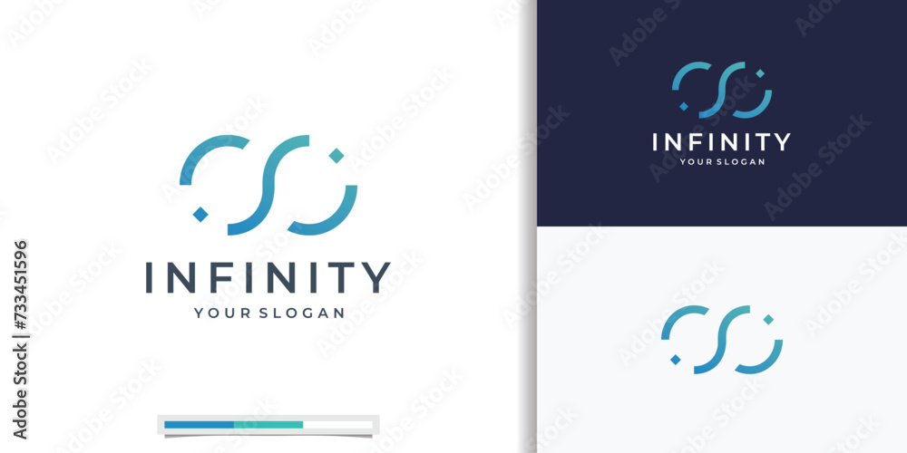 Infinity Logo Simpple geometric simple infinity logo line art style. loop inspiration design ...