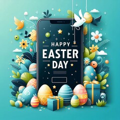 Poster - Easter Day typography social media post for ads creative design template created with generative ai