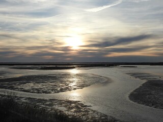 The beautiful wetland scenery at sunset, Edwin B. Forsythe National Wildlife Refuge, Galloway, New Jersey. 