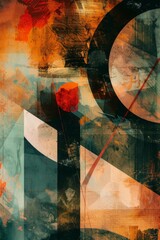 Poster - A vibrant and contemporary painting featuring a bold red circle surrounded by striking white lines, showcasing the beauty of abstract art and the power of color
