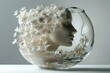 © Jam - combination of colours, glass and female profile as a concept of fragility and frailty of beauty and youthfulness