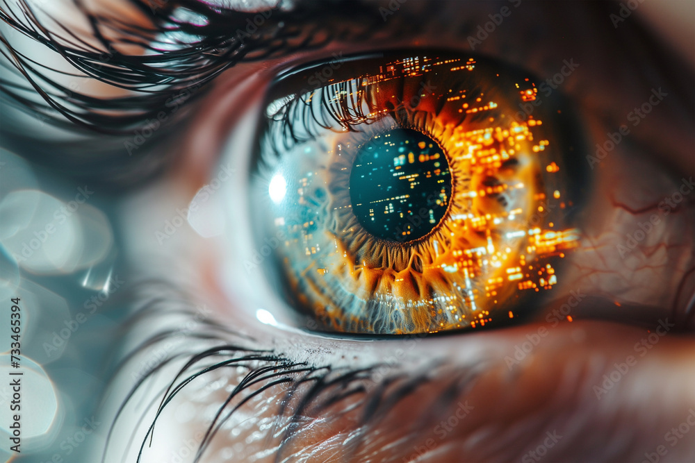 Futuristic cyber eye with digital enhancements Generative AI image ...