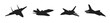 Military aviation. Fighter plates. Plane vector icons.