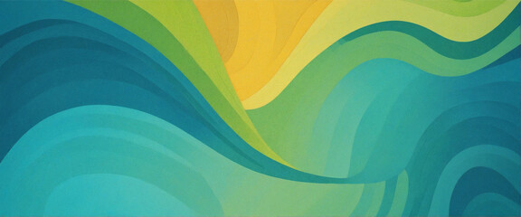 Wall Mural - retro grainy background noise texture effect summer design green blue yellow abstract wave pattern g