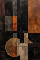 Poster - A mesmerizing display of precise symmetry and rich earthy tones on a building's wall, captured in a screenshot and adorned with a captivating painting, creating a stunning work of art that draws the 