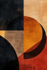 Poster - Vibrant swirls of circles and squares come together in a mesmerizing abstract painting, bursting with a kaleidoscope of colors that evoke feelings of joy and creativity