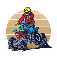 Wall Mural - ATV Adventure racing vector illustration, good for t shirt design
