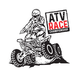 Wall Mural - ATV Adventure racing vector illustration, good for t shirt design
