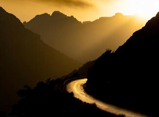 Canvas Print - Highway on the mountains