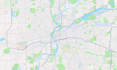 Canvas Print - Dayton Ohio Map, Detailed Map of Dayton Ohio