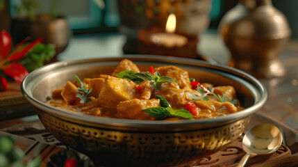 Poster - Close up Indian Delicious Cuisine Curry - AI Generated