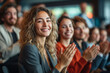 © top images - People applaud, applause in the hall. Background with selective focus and copy space