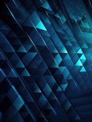 Poster - Dark blue abstract background with triangles.