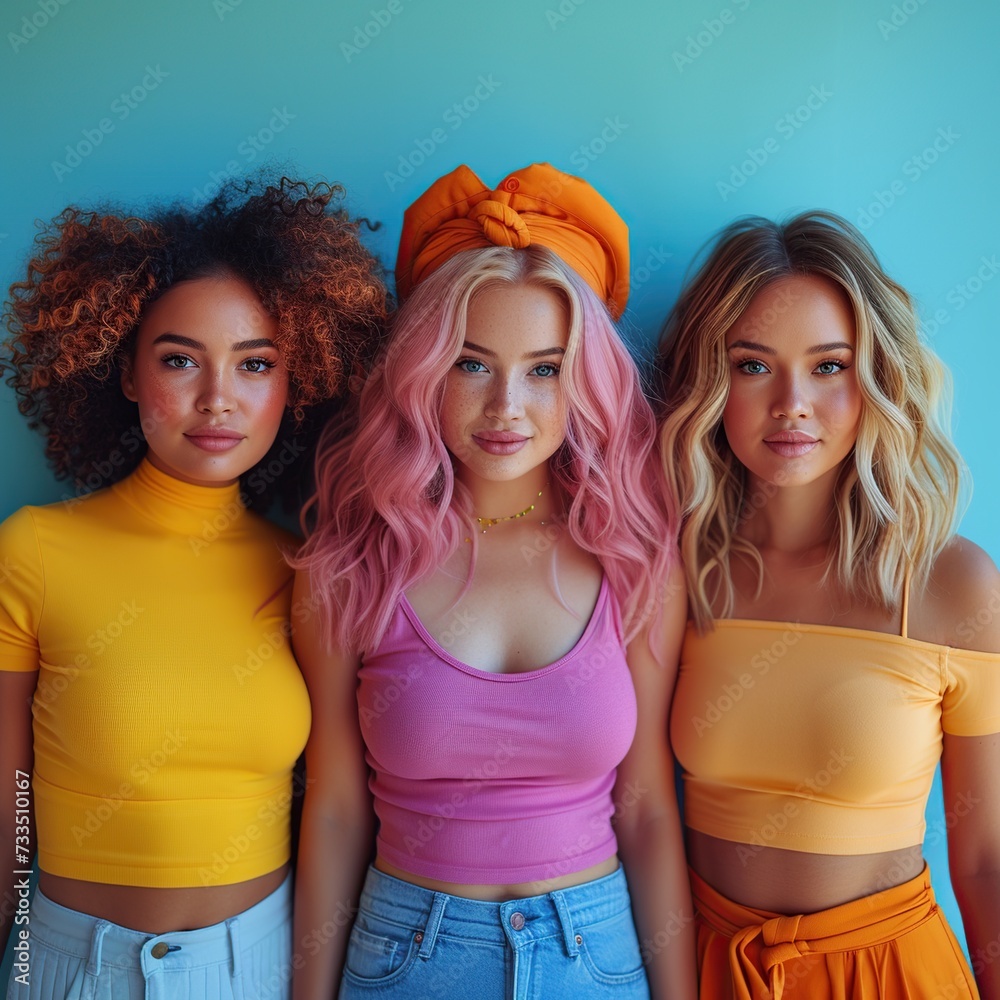Body-positive girls of different races pose for a feminist campaign ...
