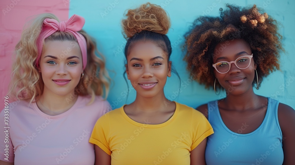 Body-positive girls of different races pose for a feminist campaign ...