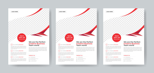 Corporate Business Flyer template layout 3 color design concept in the template.