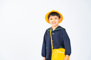 Poster - 通園カバンを持った幼稚園児・保育園児の男の子