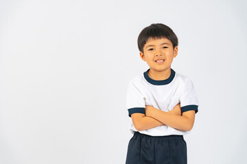 Poster - 腕組みする体操服を着た男の子