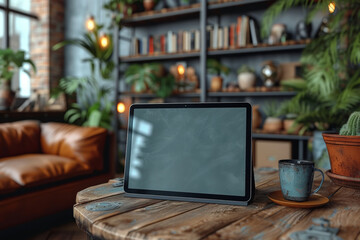 Aufkleber - a tablet mockup with a blank screen, perfect for presenting digital publications, e-books, or app in