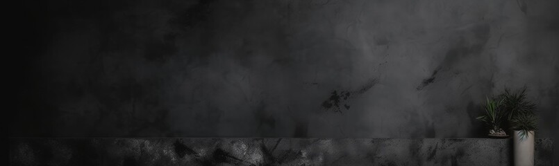 Aufkleber - dark room with black walls shiny grunge background