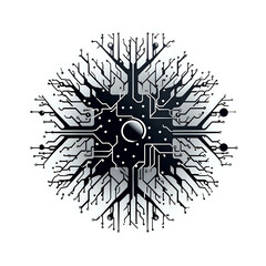 Poster - Symmetrical Circuit Tree on White Background.

A graphic representation of a symmetrical circuit board tree, ideal for concepts of technology, growth, and digital evolution, isolated for versatile use
