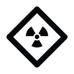 Wall Mural - radioactive icon nuclear sign design isolated warning danger symbol alert caution hazard danger traffic vector flat design for website mobile isolated white Background
