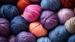 Closeup photo of soft colorful yarn for knitwear