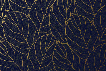  Vector abstract luxury golden wallpaper, wavy line art background, dynamic ribbons. Line design for interior design. 