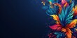 Dark blue background with vibrant Brazilian carnival banner template, Generative AI 