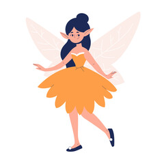 Cute Beautiful Fairy Flat Illustration