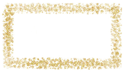 Wall Mural - Gold  heart glitter frame. golden sparkle.Square frame on transparent background.