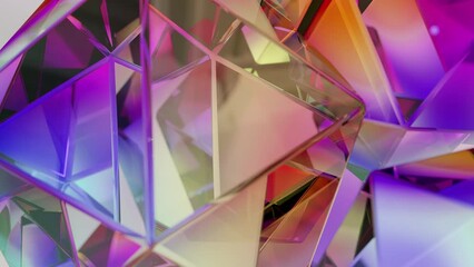 Poster - Stylish background with a polygonal crystal shape. A 3D abstraction of a geometric jewelry surface. Scenes with Spectrum color reflection crystals in the background. 