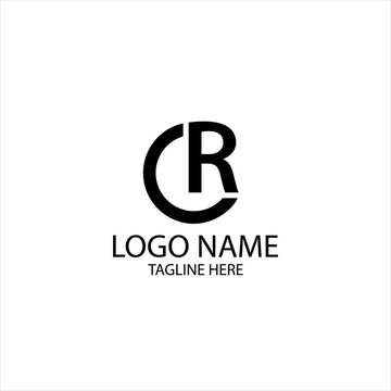 initial CR circle linked logo design vector