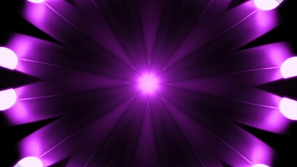 Poster - Pulsating hypnotic animation in center. Design. Dark background rays with pulsating luminous pulses. Moving luminous pulses on rays of hypnotic animation