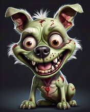 Cartoon Green Zombie Dog