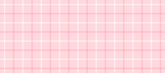 Poster - Seamless pink and white windowpane pattern. Checkered plaid repeating background. Tattersall tartan texture print for textile and fabric swatch. Repeated neutral check wallpaper. Vector backdrop